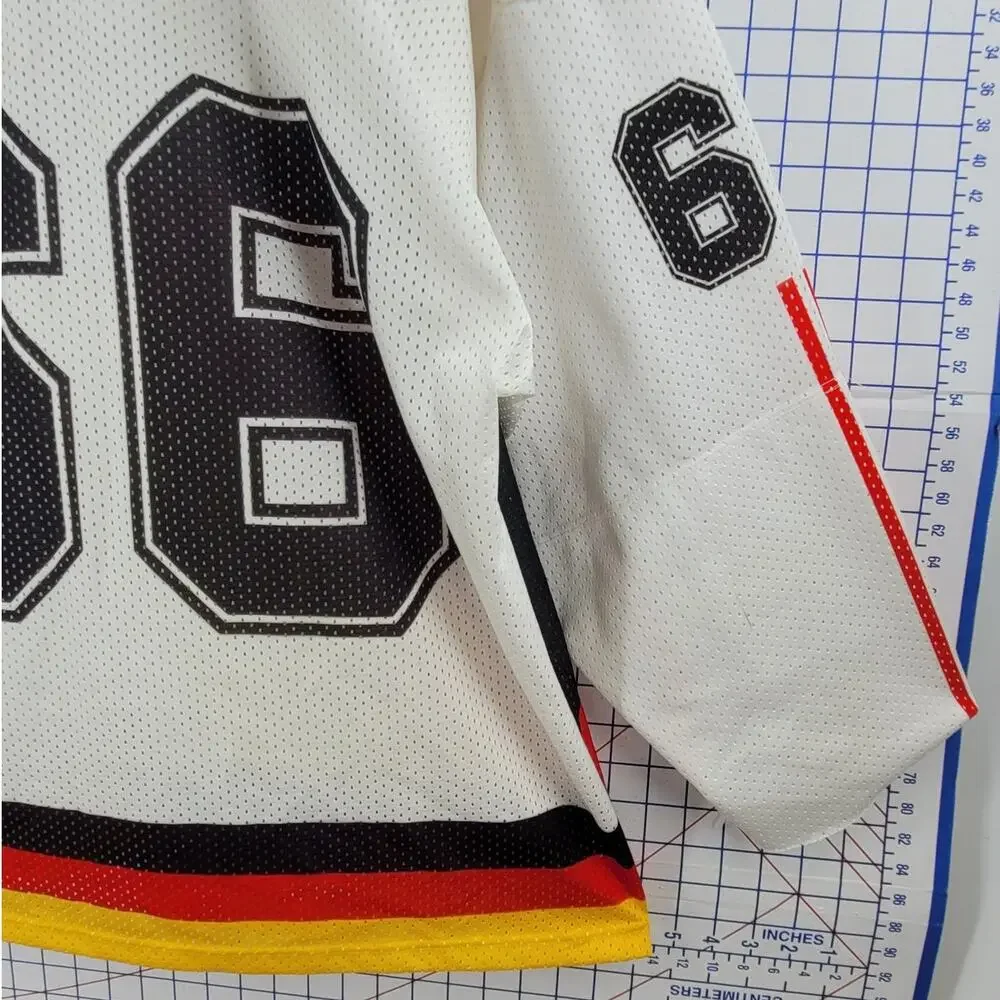 Vintage Adidas Karamalz Hockey Jersey Red Black Gold Timeless Streetwear‎